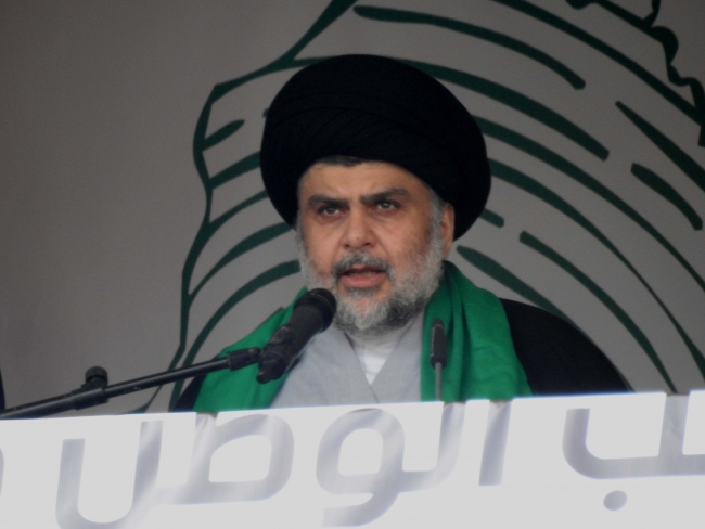 Şii Lider Mukteda Sadr, seçimleri boykot ettiğini açıkladı. Fotoğraf: AA